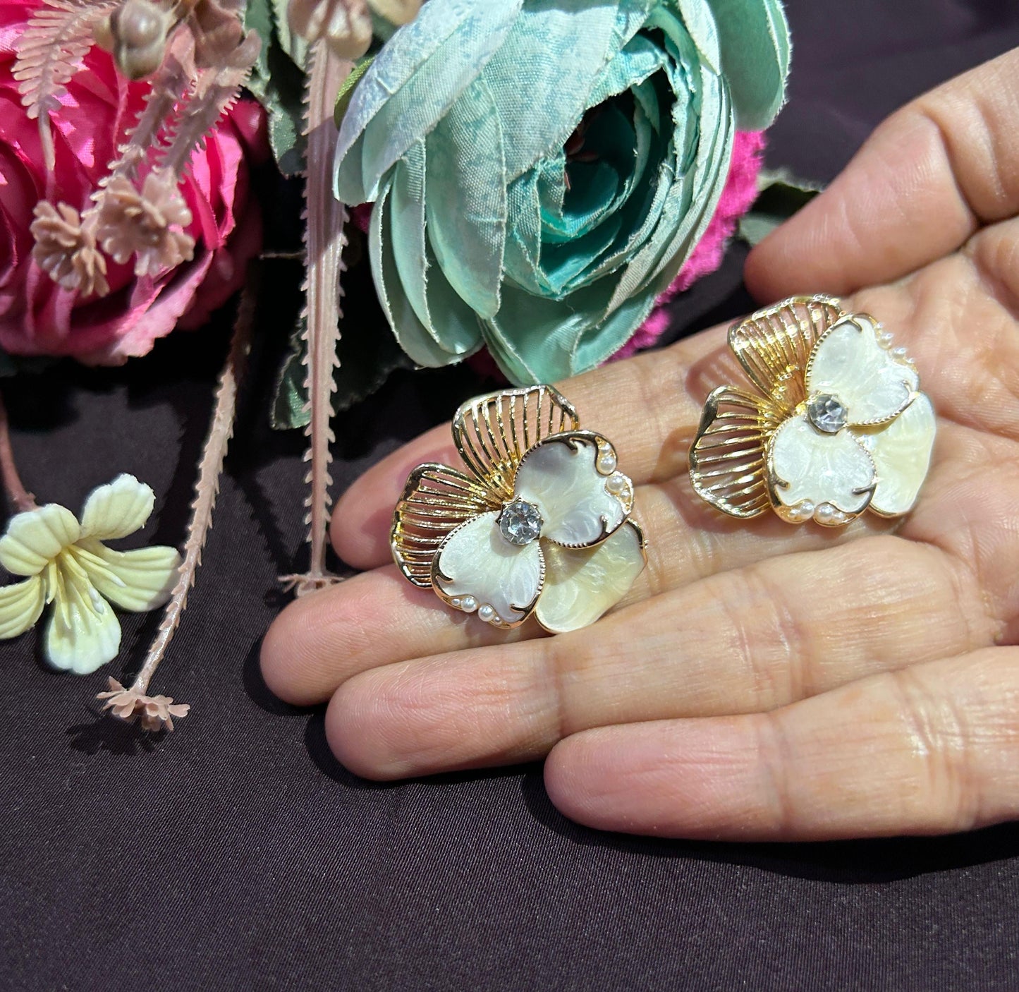 Korean Petal Bloom Earrings