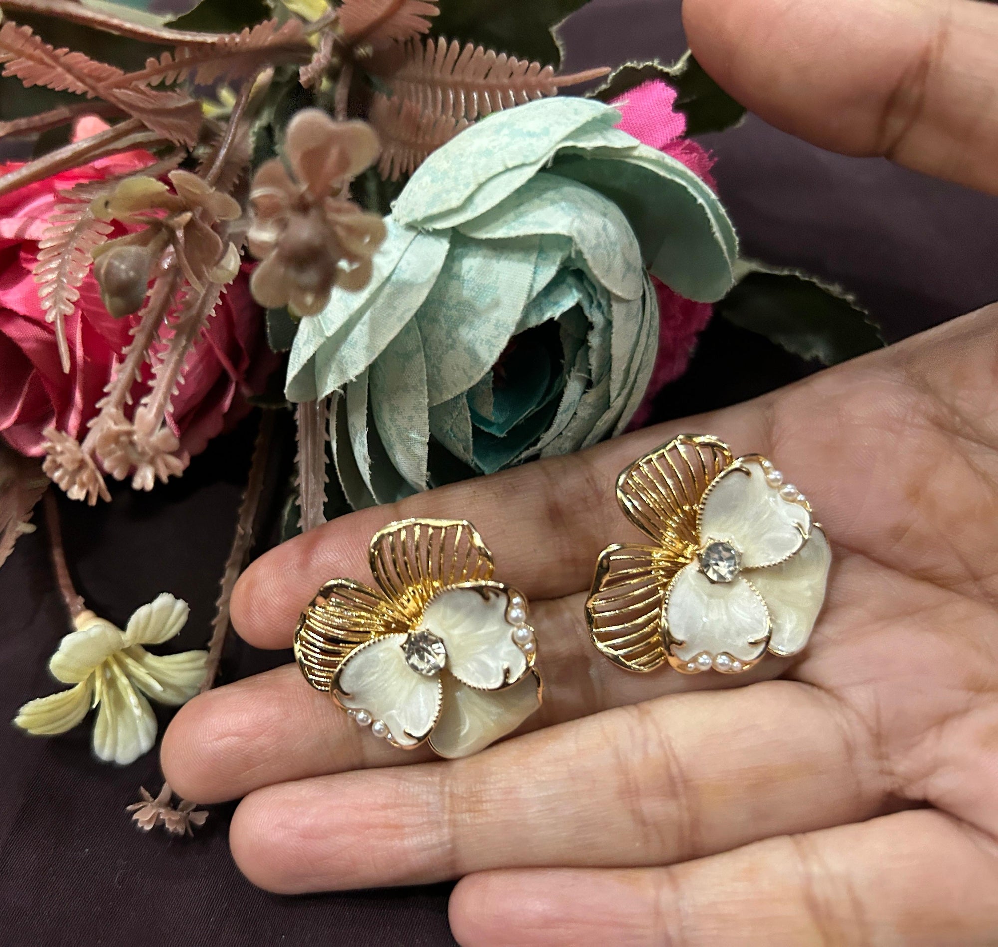 Korean Petal Bloom Earrings