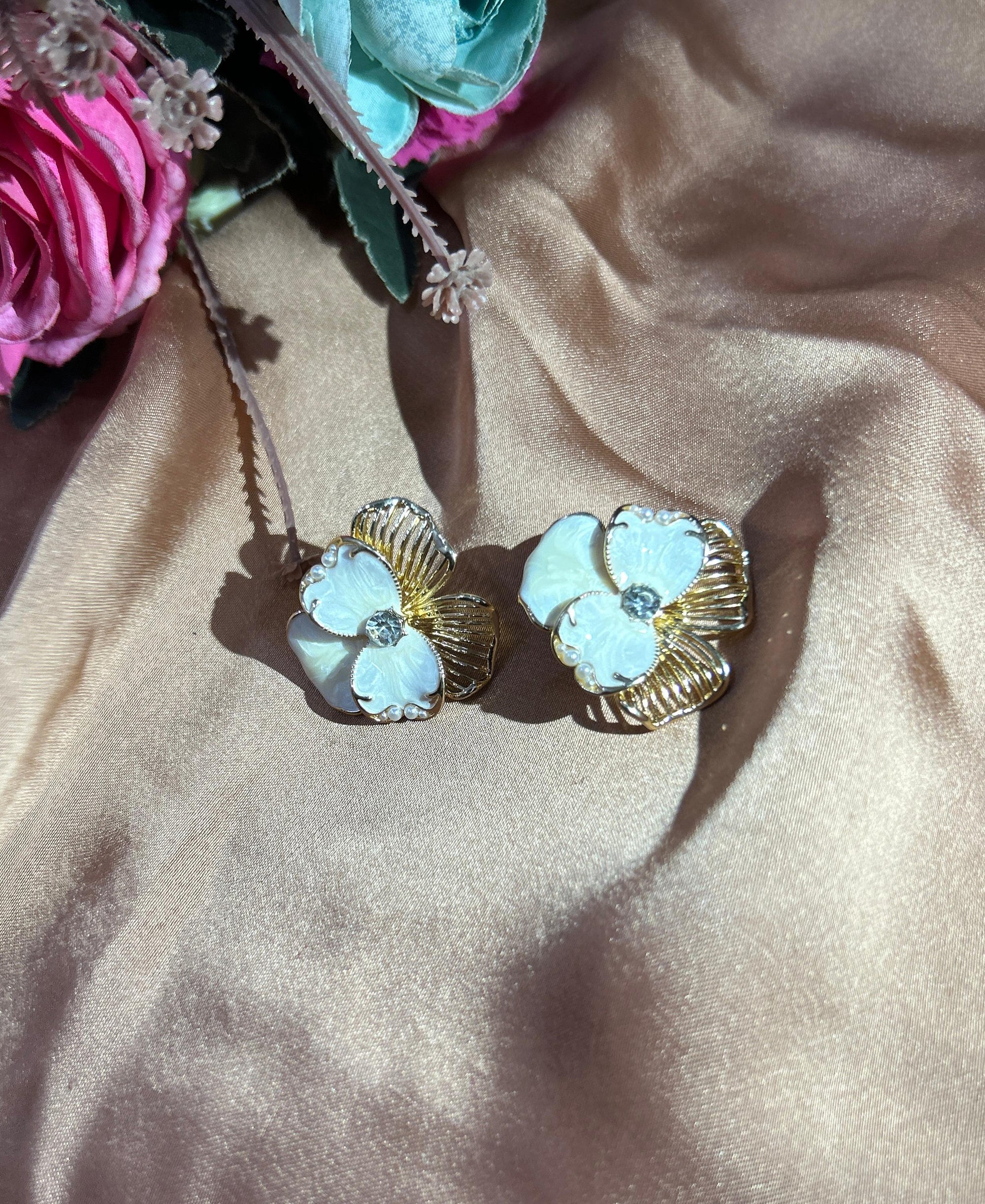Korean Petal Bloom Earrings
