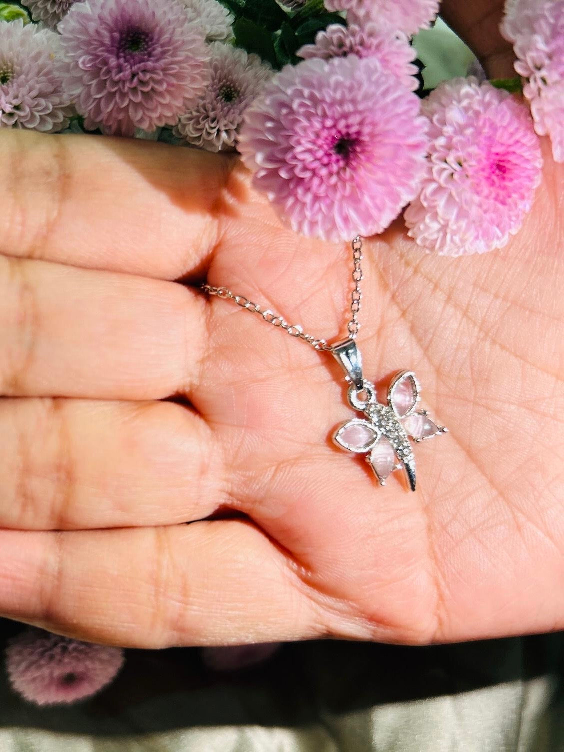 Korean Pink Butterfly Pendant
