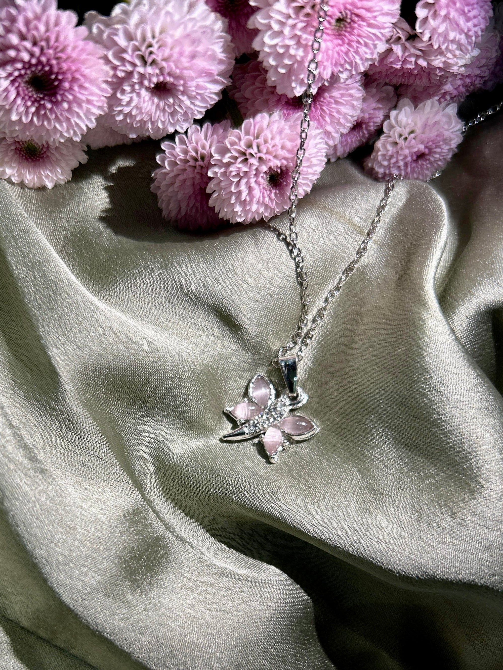 Korean Pink Butterfly Pendant