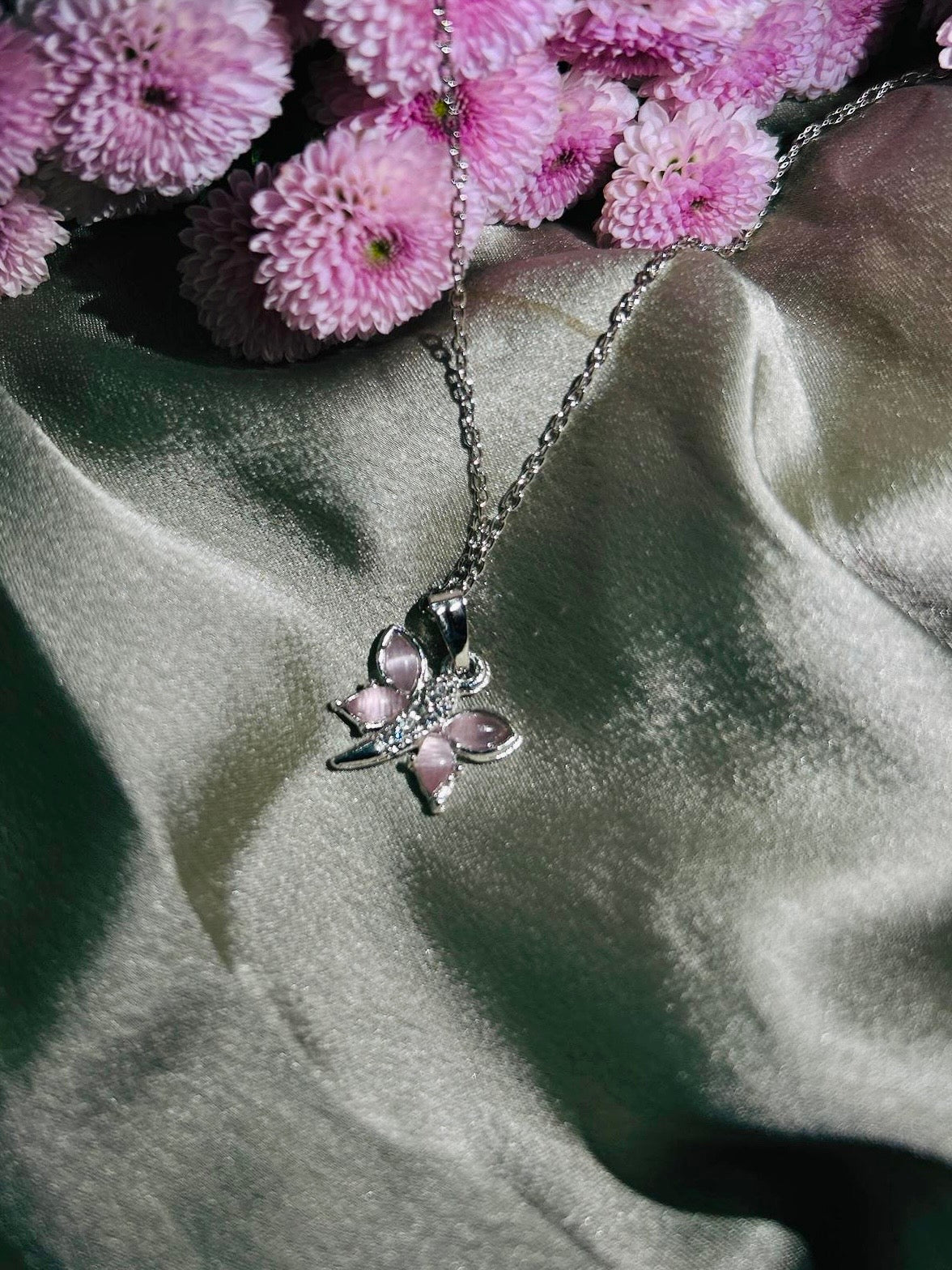 Korean Pink Butterfly Pendant